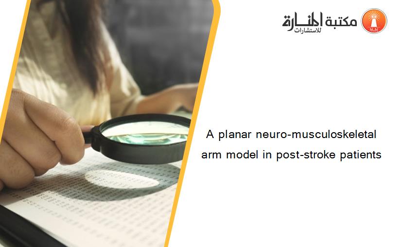 A planar neuro-musculoskeletal arm model in post-stroke patients