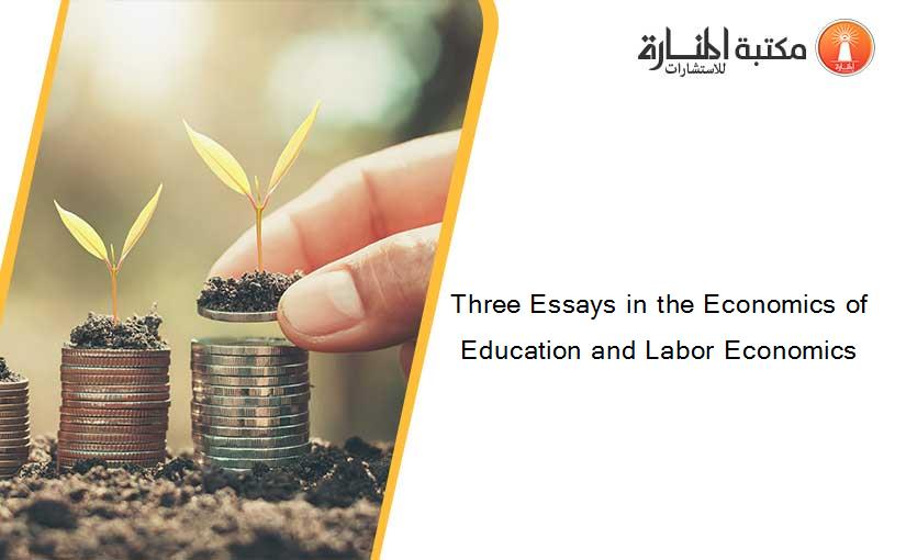 Three Essays in the Economics of Education and Labor Economics
