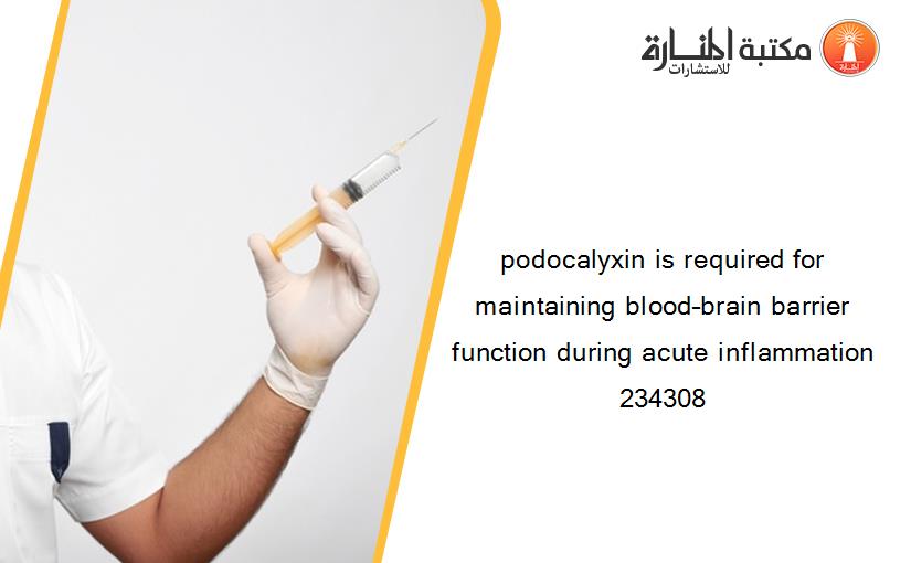 podocalyxin is required for maintaining blood–brain barrier function during acute inflammation 234308