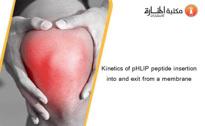 Kinetics of pHLIP peptide insertion into and exit from a membrane