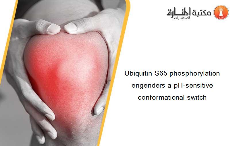 Ubiquitin S65 phosphorylation engenders a pH-sensitive conformational switch