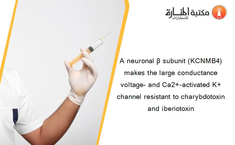 A neuronal β subunit (KCNMB4) makes the large conductance voltage- and Ca2+-activated K+ channel resistant to charybdotoxin and iberiotoxin