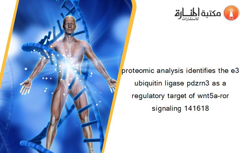 proteomic analysis identifies the e3 ubiquitin ligase pdzrn3 as a regulatory target of wnt5a-ror signaling 141618