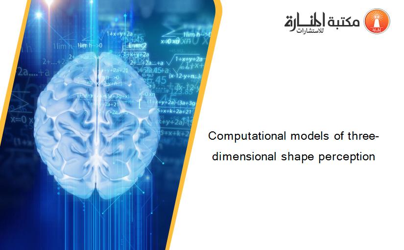 Computational models of three-dimensional shape perception