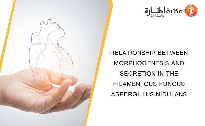 RELATIONSHIP BETWEEN MORPHOGENESIS AND SECRETION IN THE FILAMENTOUS FUNGUS ASPERGILLUS NIDULANS