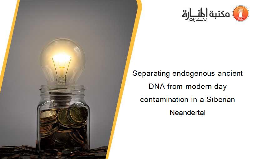 Separating endogenous ancient DNA from modern day contamination in a Siberian Neandertal