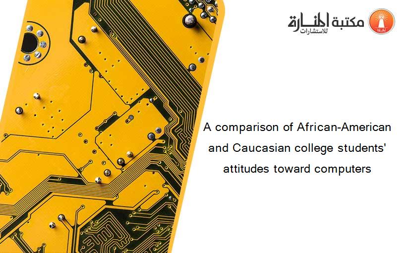 A comparison of African-American and Caucasian college students' attitudes toward computers