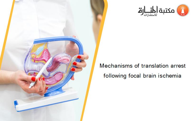 Mechanisms of translation arrest following focal brain ischemia