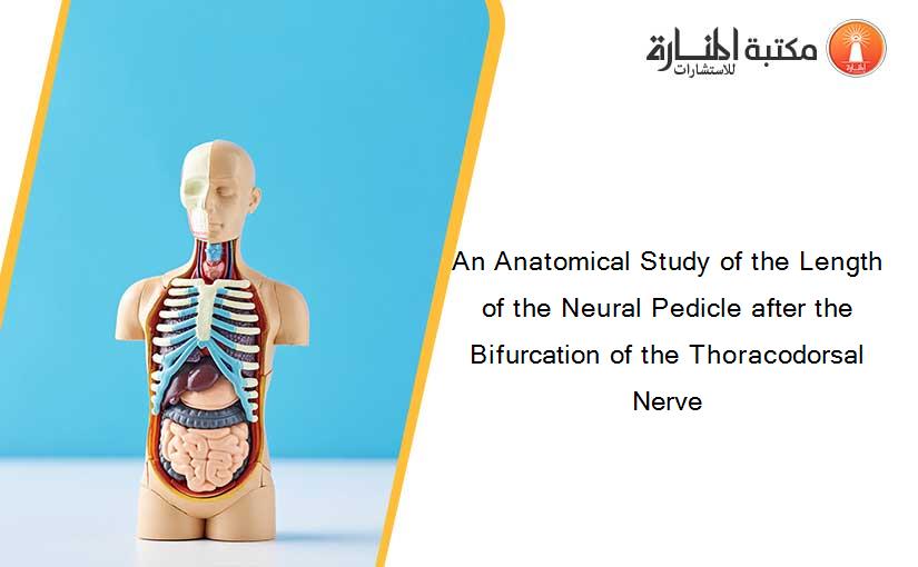 An Anatomical Study of the Length of the Neural Pedicle after the Bifurcation of the Thoracodorsal Nerve