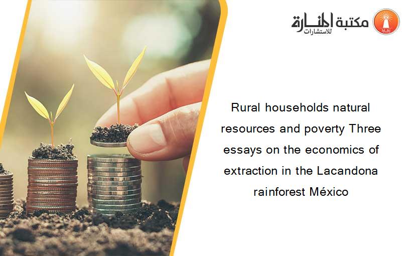Rural households natural resources and poverty Three essays on the economics of extraction in the Lacandona rainforest México