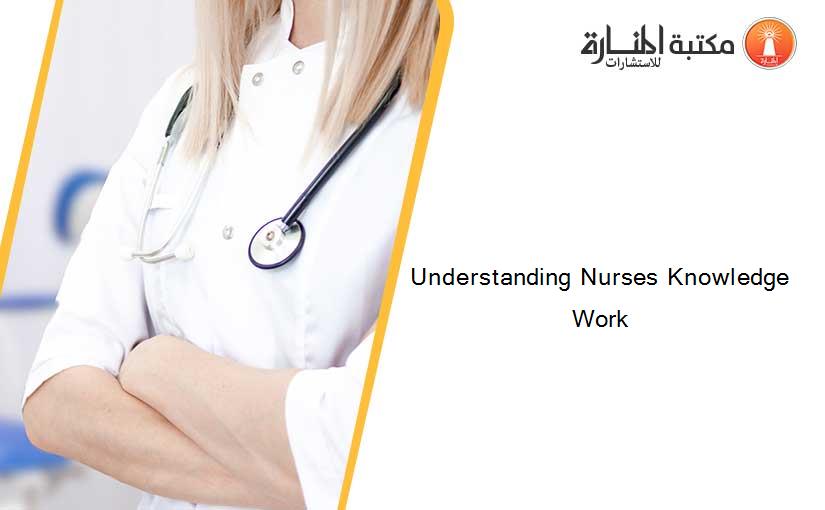 Understanding Nurses Knowledge Work