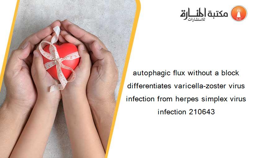 autophagic flux without a block differentiates varicella-zoster virus infection from herpes simplex virus infection 210643