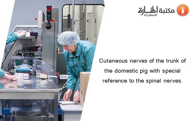 Cutaneous nerves of the trunk of the domestic pig with special reference to the spinal nerves.