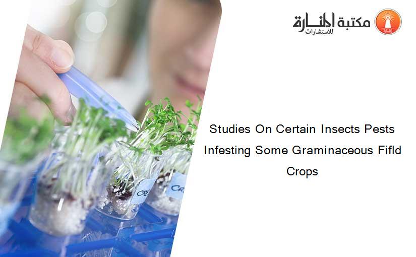 Studies On Certain Insects Pests Infesting Some Graminaceous Fifld Crops