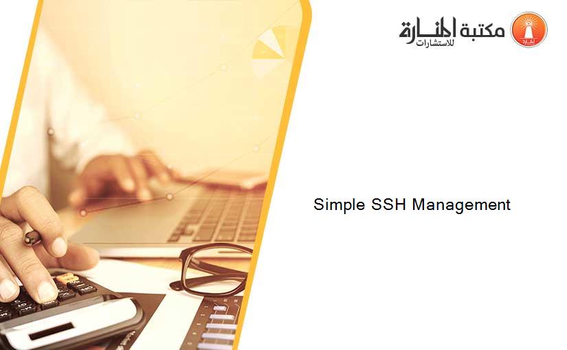 Simple SSH Management