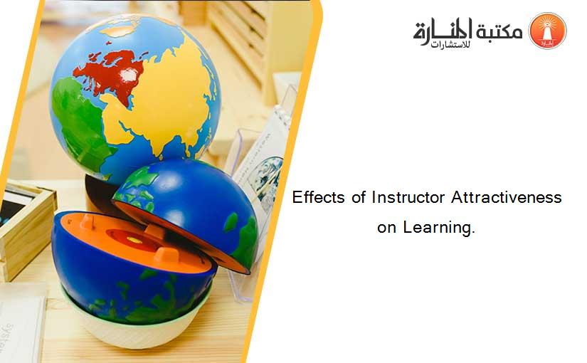 Effects of Instructor Attractiveness on Learning.