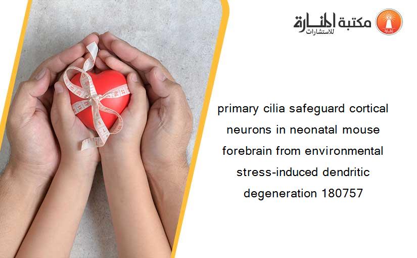 primary cilia safeguard cortical neurons in neonatal mouse forebrain from environmental stress-induced dendritic degeneration 180757