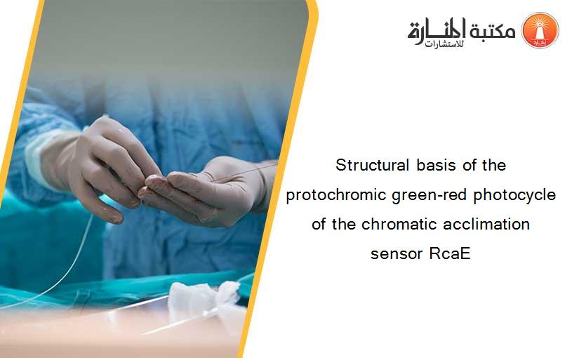 Structural basis of the protochromic green-red photocycle of the chromatic acclimation sensor RcaE
