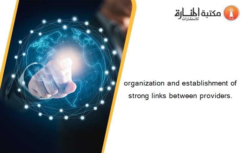 organization and establishment of strong links between providers.