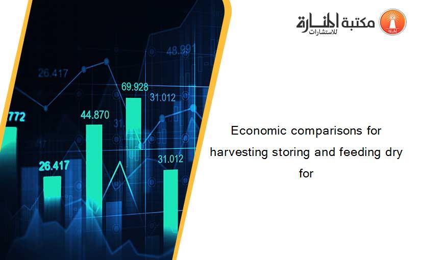 Economic comparisons for harvesting storing and feeding dry for