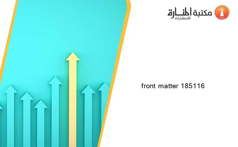 front matter 185116