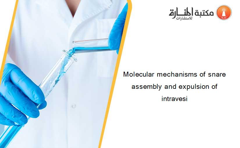 Molecular mechanisms of snare assembly and expulsion of intravesi