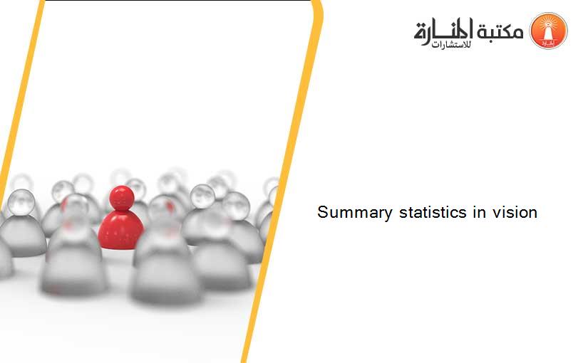 Summary statistics in vision