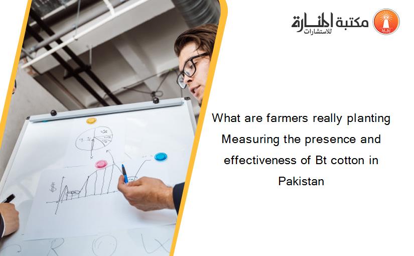 What are farmers really planting Measuring the presence and effectiveness of Bt cotton in Pakistan