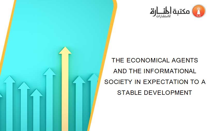 THE ECONOMICAL AGENTS AND THE INFORMATIONAL SOCIETY IN EXPECTATION TO A STABLE DEVELOPMENT