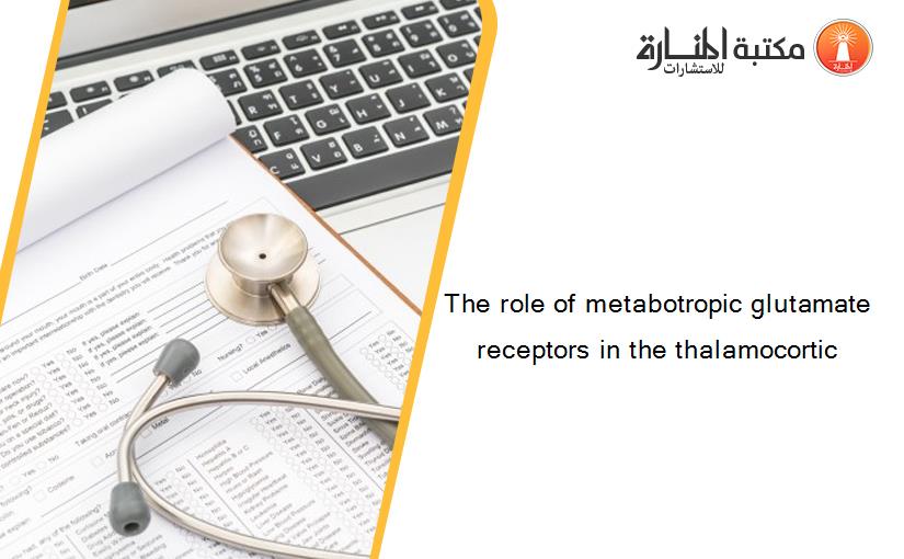 The role of metabotropic glutamate receptors in the thalamocortic