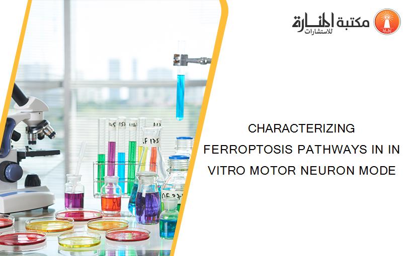 CHARACTERIZING FERROPTOSIS PATHWAYS IN IN VITRO MOTOR NEURON MODE