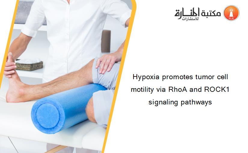 Hypoxia promotes tumor cell motility via RhoA and ROCK1 signaling pathways