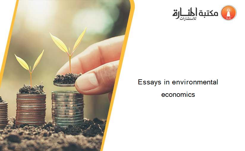 Essays in environmental economics