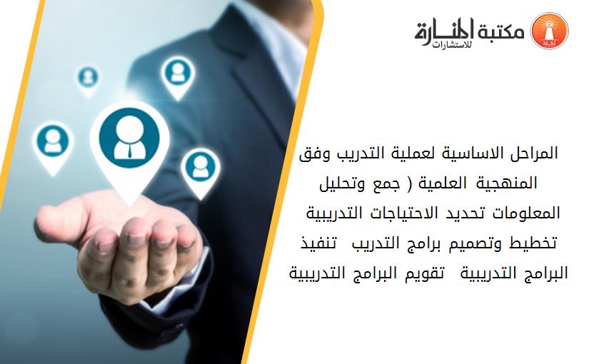 المراحل الاساسية لعملية التدريب وفق المنهجية العلمية ( جمع وتحليل المعلومات- تحديد الاحتياجات التدريبية – تخطيط وتصميم برامج التدريب – تنفيذ البرامج التدريبية – تقويم البرامج التدريبية)