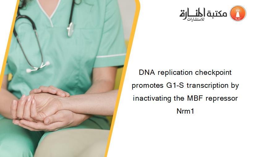 DNA replication checkpoint promotes G1-S transcription by inactivating the MBF repressor Nrm1