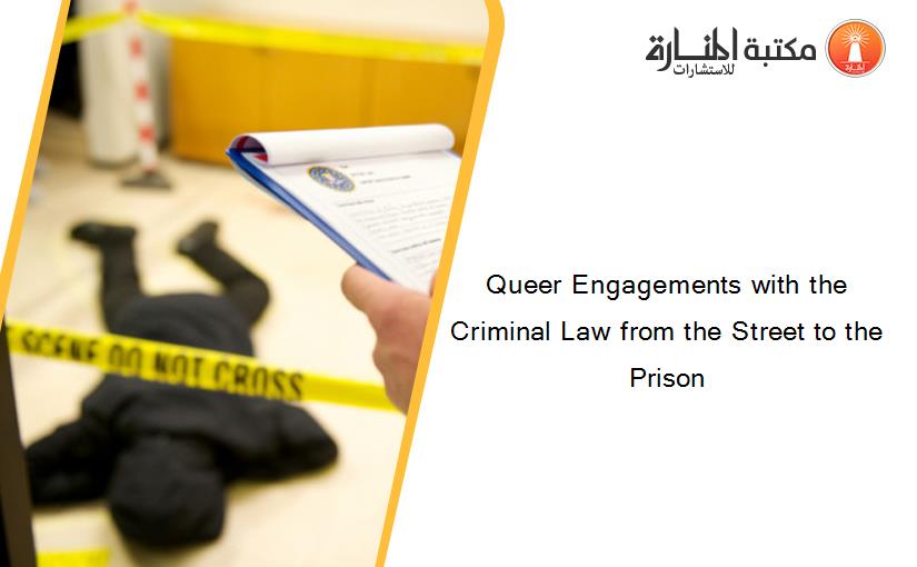 Queer Engagements with the Criminal Law from the Street to the Prison