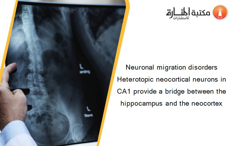 Neuronal migration disorders Heterotopic neocortical neurons in CA1 provide a bridge between the hippocampus and the neocortex