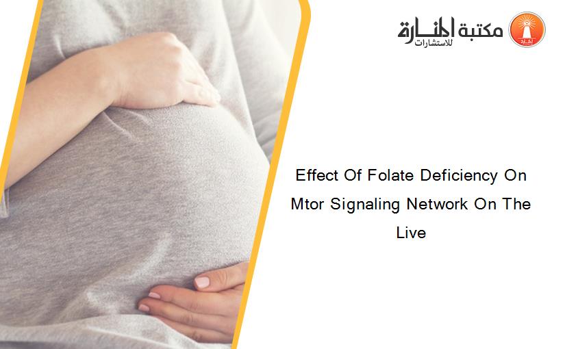 Effect Of Folate Deficiency On Mtor Signaling Network On The Live