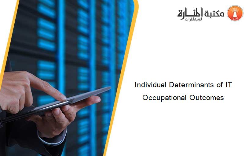 Individual Determinants of IT Occupational Outcomes