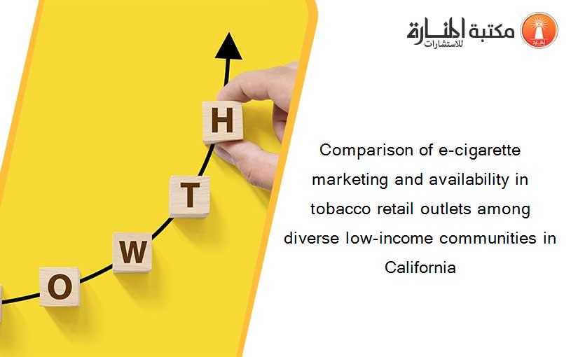 Comparison of e-cigarette marketing and availability in tobacco retail outlets among diverse low-income communities in California