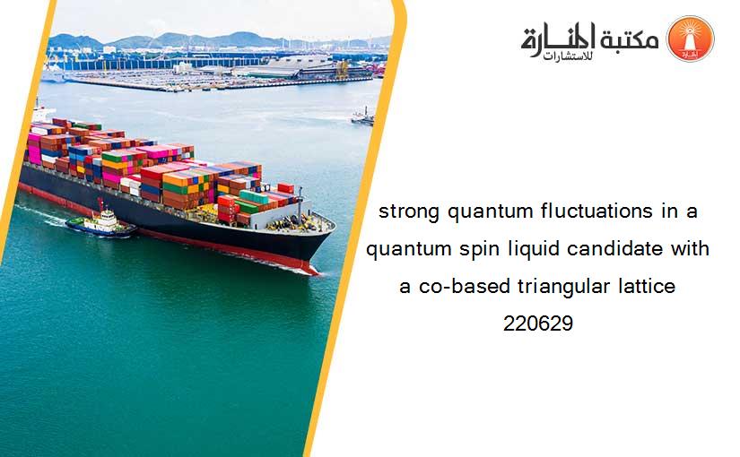 strong quantum fluctuations in a quantum spin liquid candidate with a co-based triangular lattice 220629