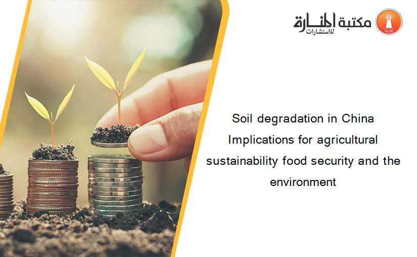 Soil degradation in China Implications for agricultural sustainability food security and the environment