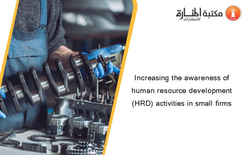 Increasing the awareness of human resource development (HRD) activities in small firms