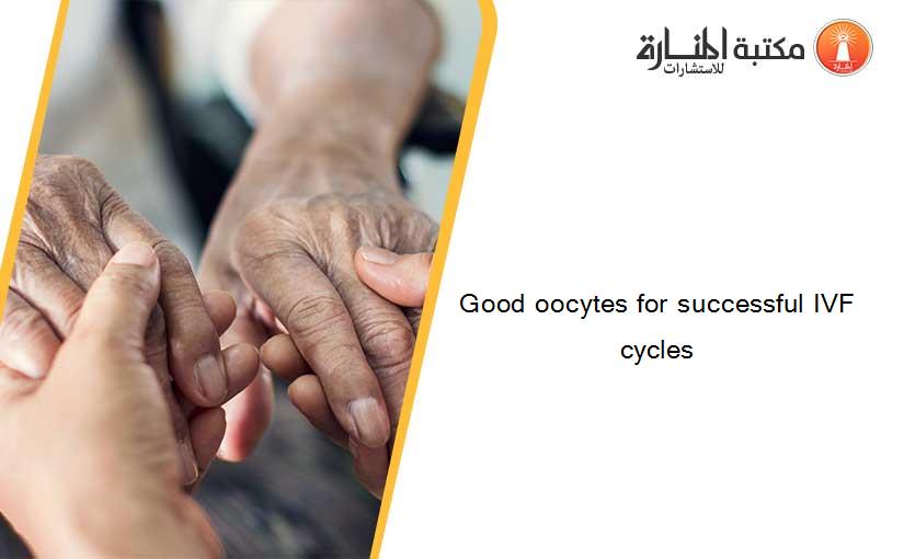 Good oocytes for successful IVF cycles