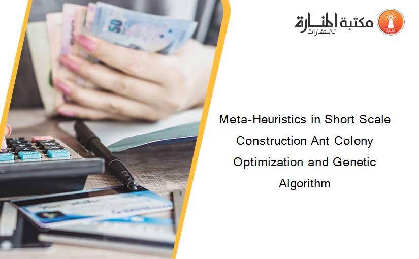 Meta-Heuristics in Short Scale Construction Ant Colony Optimization and Genetic Algorithm