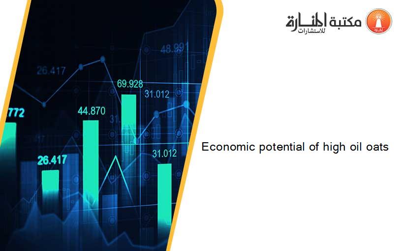 Economic potential of high oil oats