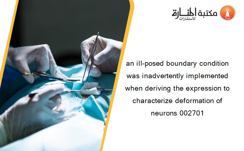 an ill-posed boundary condition was inadvertently implemented when deriving the expression to characterize deformation of neurons 002701