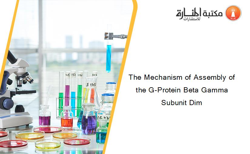 The Mechanism of Assembly of the G-Protein Beta Gamma Subunit Dim