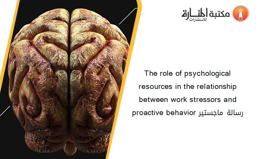 The role of psychological resources in the relationship between work stressors and proactive behavior رسالة ماجستير