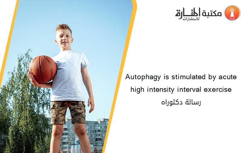 Autophagy is stimulated by acute high intensity interval exercise رسالة دكتوراه